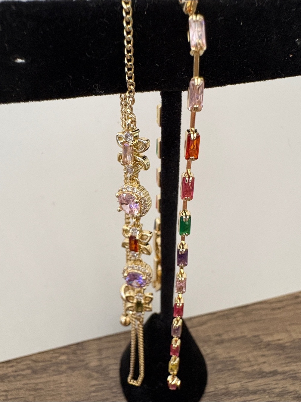 Pretty Bird Yellow Gold Gem Bracelets with Multi Color Stones